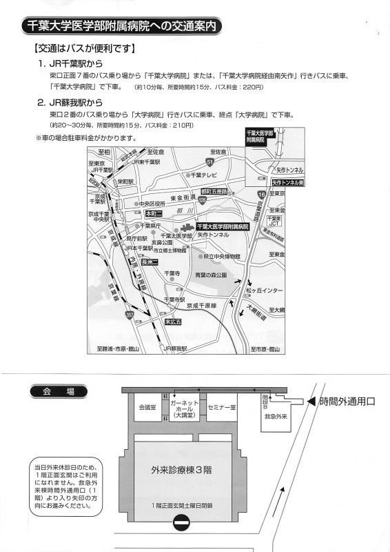千葉大学交通案内図